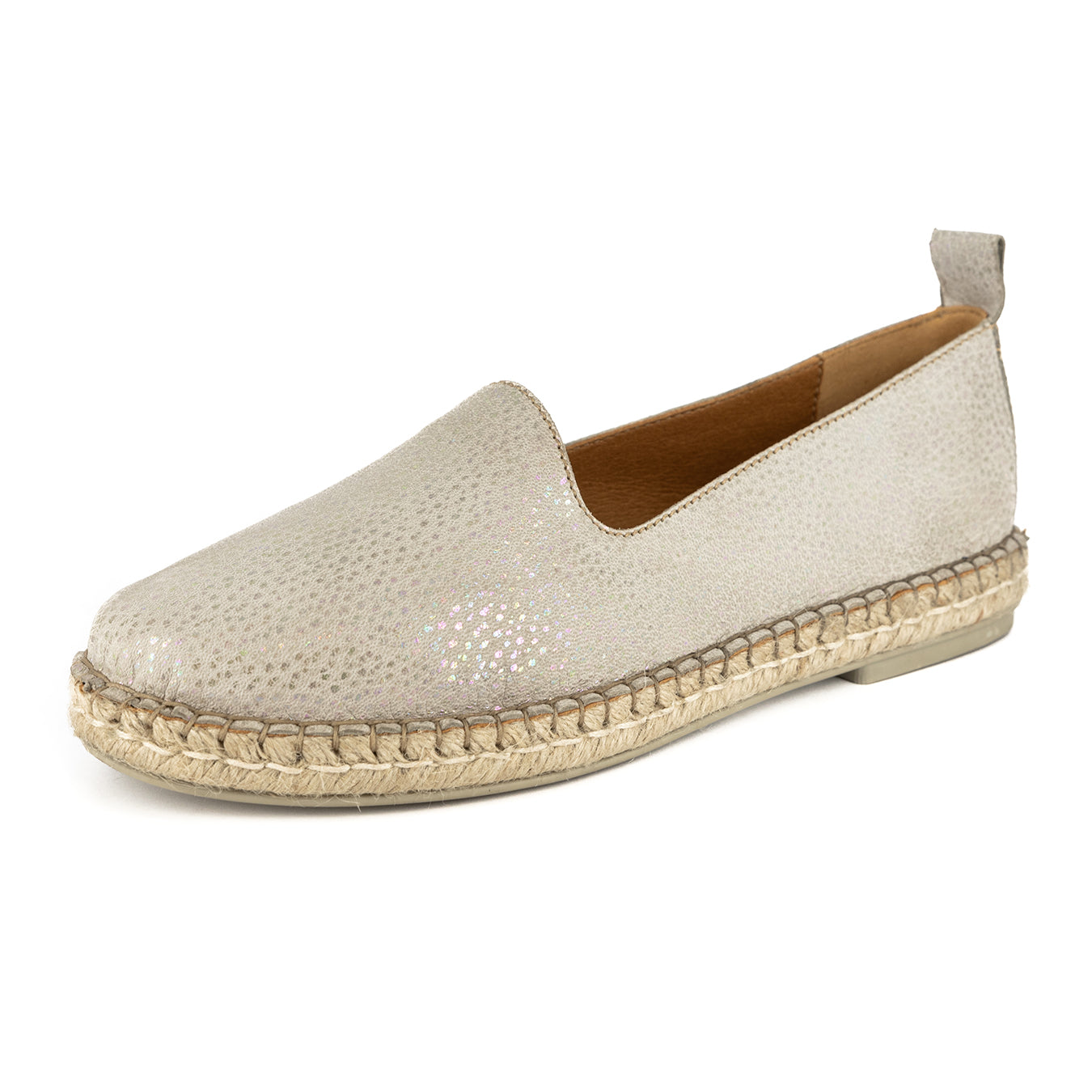 Indzima : Ladies Leather Espadrille Shoe in Stone Brillo – Tsonga