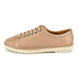 Yebo : Ladies Leather Espadrille Sneaker in Timber Cayak