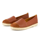 Consisela : Ladies Leather Espadrille Shoe in Suede Cayak & Velour