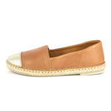 Consisela : Ladies Leather Espadrille Shoe in Tan Vintage & Bark Domus