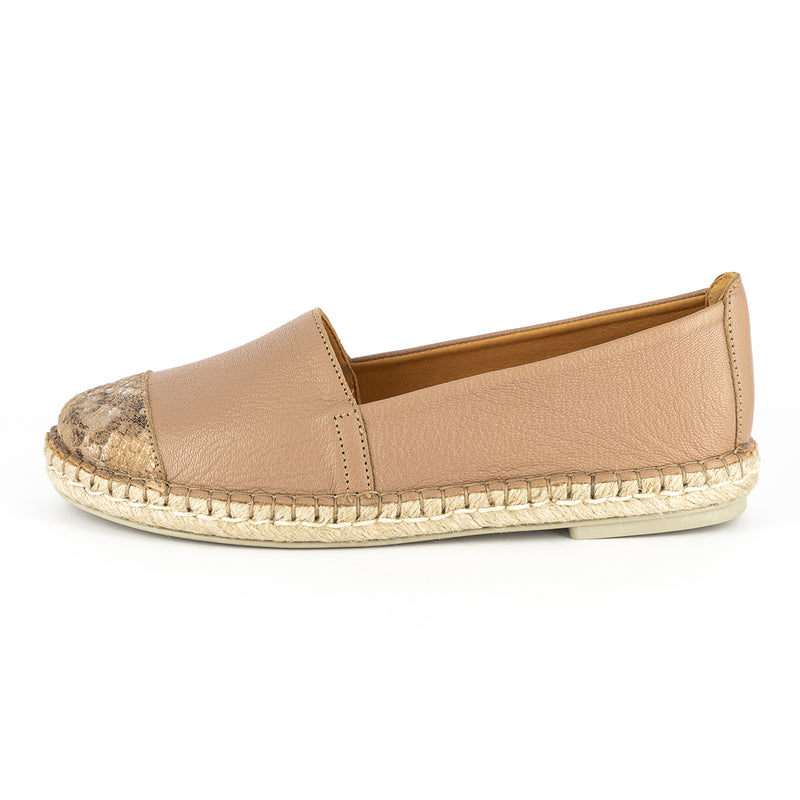 Consisela : Ladies Leather Espadrille Shoe in Timber Cayak & Noisette ...