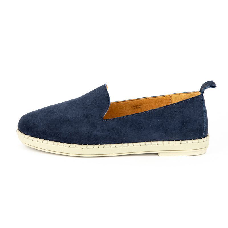 Induduzo : Ladies Leather Shoe in Navy Velour