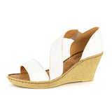 Nompempe : Ladies Leather High-Heel Sandal in White Cayak