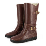 Shakawe : Ladies Leather Wool-Lined Boot in Raisin Relaxa