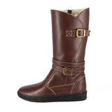 Shakawe : Ladies Leather Wool-Lined Boot in Raisin Relaxa