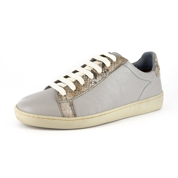 Umpendi : Ladies Leather Sneaker in Quarry Cayak & Opal Rockafella