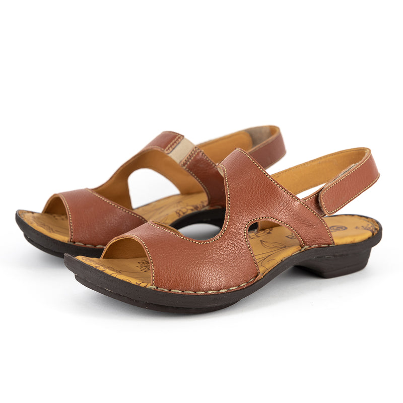 Gadla : Ladies Leather Sandal in Suede Cayak