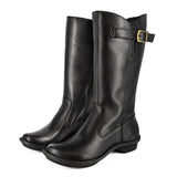 Omelwayo : Ladies Leather Mid-Calf Boot in Black Relaxa