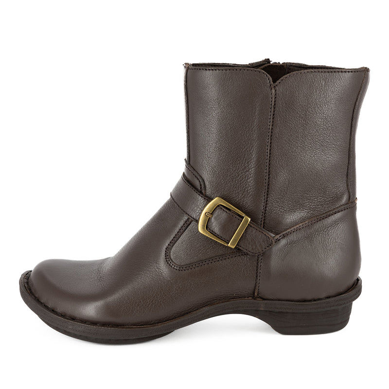 Shimoni : Ladies Leather Ankle Boot in Choc Delta