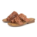 Isivinia : Ladies Leather Sandal in Hazel Relaxa