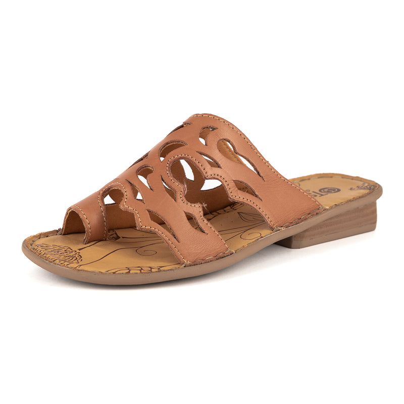 Isivinia : Ladies Leather Sandal in Hazel Relaxa