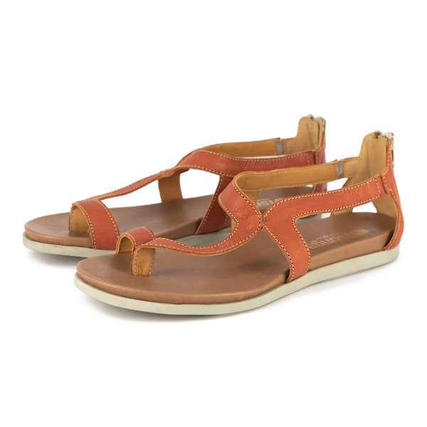 Limited Edition Consa : Ladies Leather Sandal in Burnt Orange