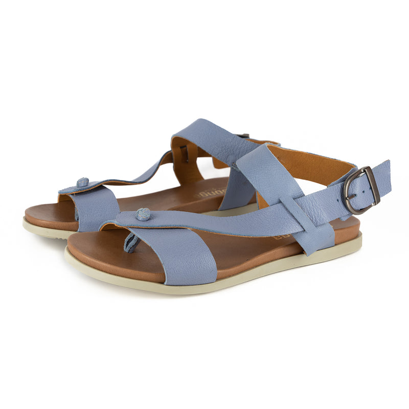 Limited Edition Insutsha : Ladies Leather Sandal in Blue Cayak