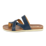 Iqiniso : Ladies Leather Sandal in Denim Cayak