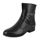 Kokumo : Ladies Leather Ankle Boot in Black Relaxa