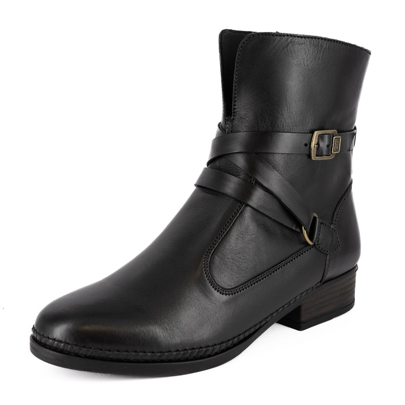 Kokumo : Ladies Leather Ankle Boot in Black Relaxa – Tsonga