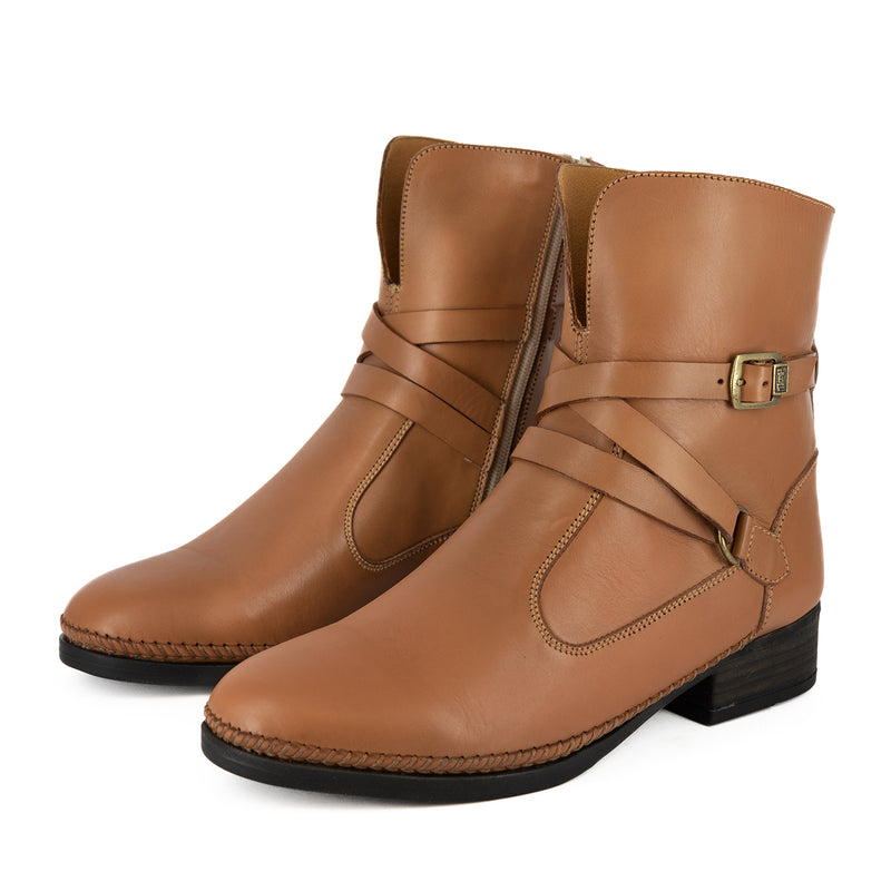 Kokumo : Ladies Leather Ankle Boot in Hazel Relaxa