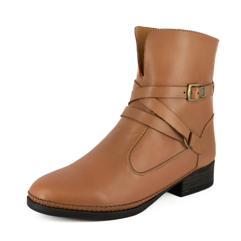 Kokumo : Ladies Leather Ankle Boot in Hazel Relaxa