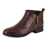 Outlet Norakei : Ladies Leather Ankle Boot in Raisin Relaxa