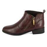 Outlet Norakei : Ladies Leather Ankle Boot in Raisin Relaxa