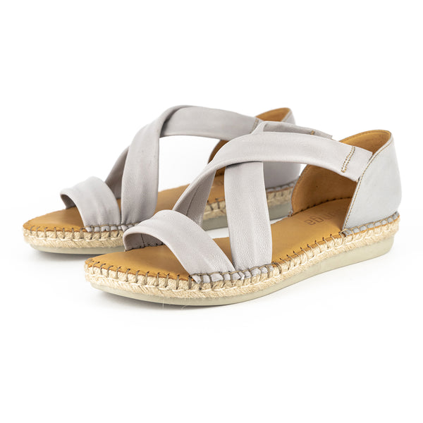 Ganandela Ladies Leather Espadrille Sandal in Quarry Cayak Tsonga