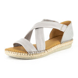 Ganandela : Ladies Leather Espadrille Sandal in Quarry Cayak