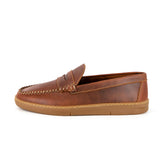 Othile : Men's Leather Moccasin in Light Brown Cyclone
