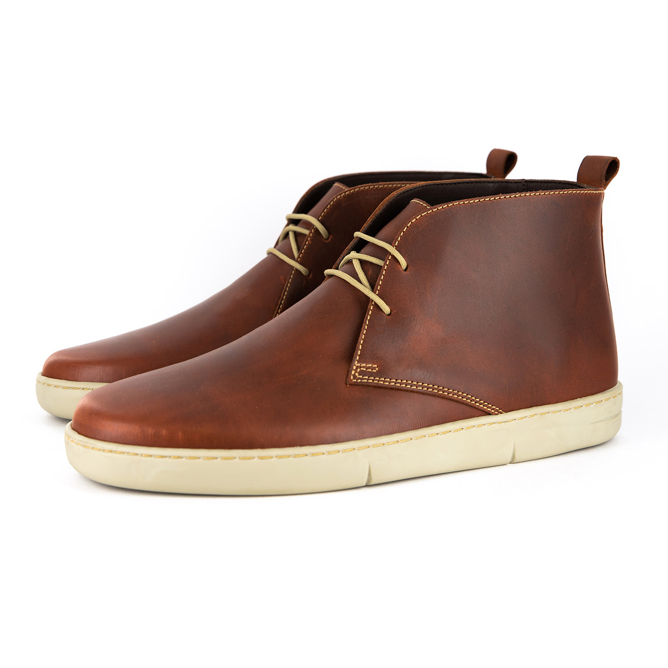 Iqhawe : Men's Leather Lace-Up Boots in Light Brown Cyclone – Tsonga