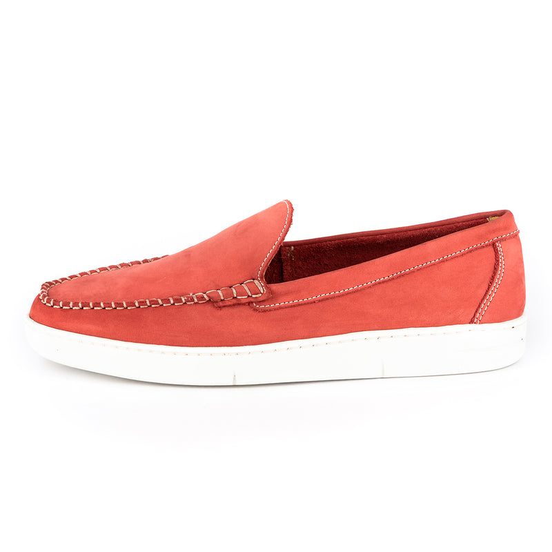 Ukusala : Men's Leather Moccasin in Red Dallas