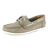 Exwaya : Men's Leather Boat Shoe in Greyscale