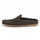 Phazima : Mens Leather Slip-On Shoe in Choc Nubuck