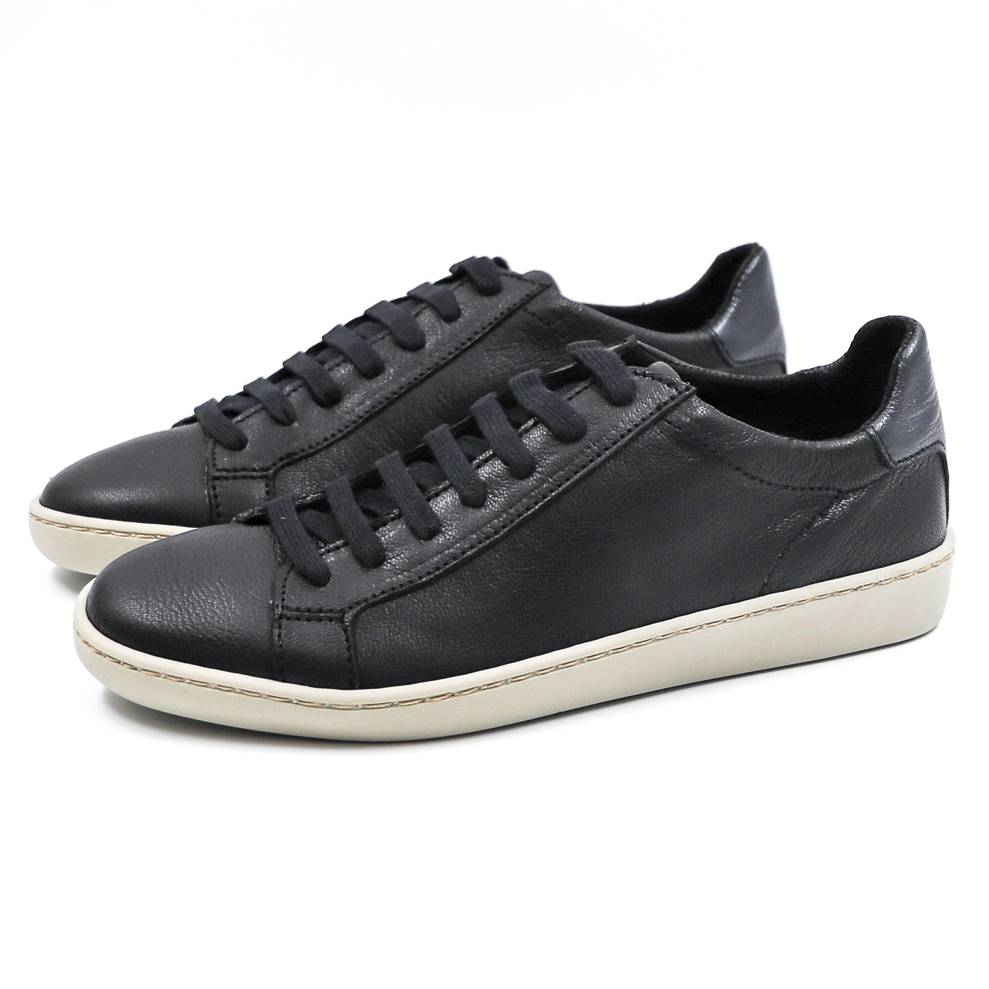 Umpendi : Ladies Leather Sneaker in Black Milled Waxy – Tsonga