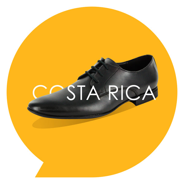 WYSO Costa Rica : Youth/Mens Leather Formal/School Shoe in Black Ranger (PETA-approved Vegan Bioveg Leather)