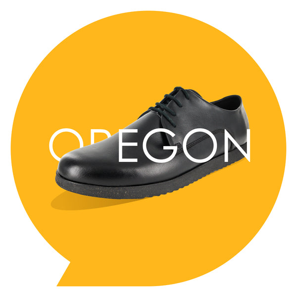 WYSO Oregon : Youth/Mens Leather Formal/School Shoe in Black Ranger (PETA-approved Vegan Bioveg Leather)