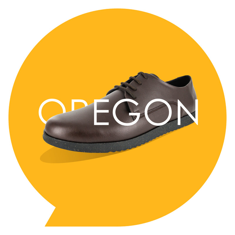 WYSO Oregon : Youth/Mens Leather Formal/School Shoe in Choc Ranger (PETA-approved Vegan Bioveg Leather)