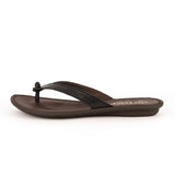 Esitolo : Ladies Leather Tslops Sandal in Black Cayak