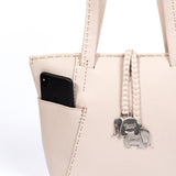 Anesu : Ladies Leather Shopper Handbag in Cream Cayak