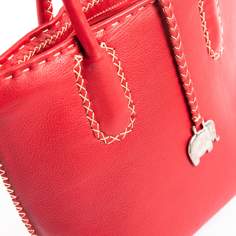 Azetha : Ladies Leather Shopper Handbag in Valentine Cayak