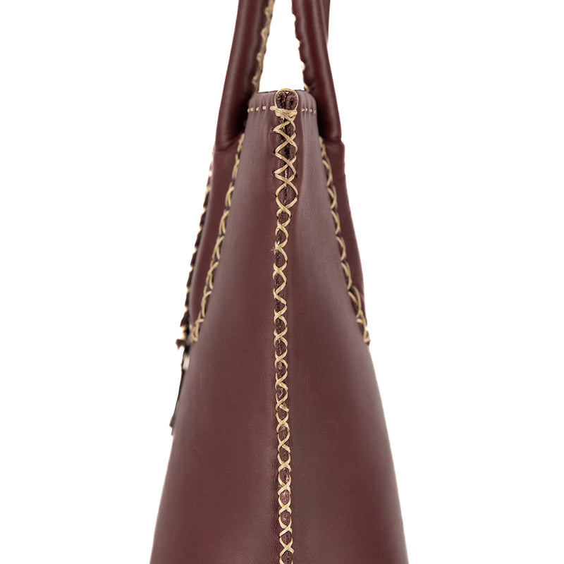 Azetha : Ladies Leather Shopper Handbag in Raisin Relaxa