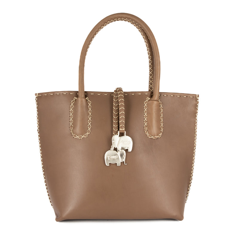Azetha : Ladies Leather Shopper Handbag in Caramel Relaxa