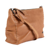 Gabi : Ladies Leather Crossbody Handbag in Tan Vintage