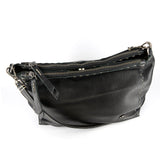 Gabi : Ladies Leather Crossbody Handbag in Black Delta