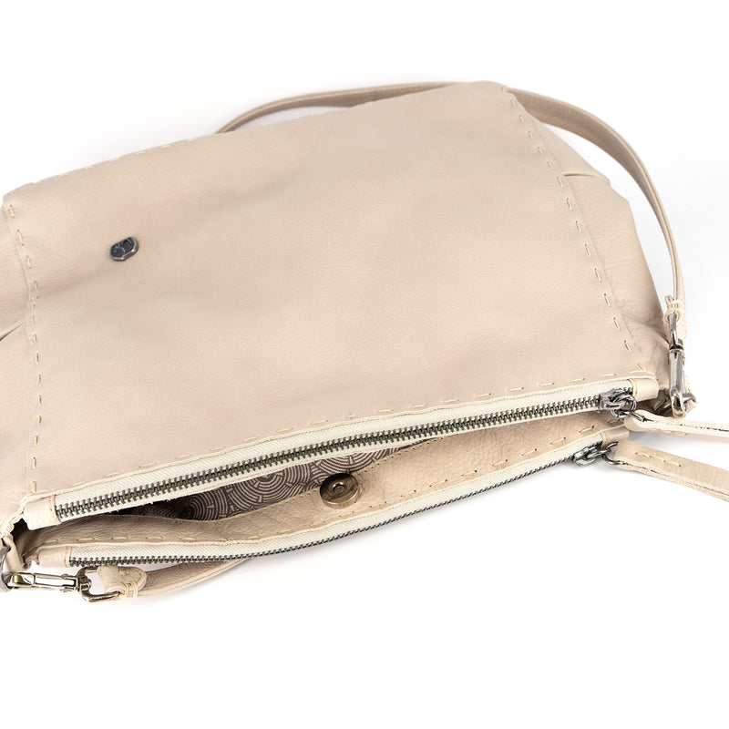 Gabi : Ladies Leather Crossbody Handbag in Gravel Vintage