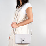 Liana : Ladies Leather Crossbody Handbag in Quarry Cayak