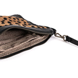 Maduva : Ladies Leather Crossbody Handbag in Spotted and Black Cayak