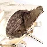Ncumisa : Leather Backpack in Platino Metal Grain