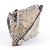 Rantu : Ladies Leather Crossbody Handbag in Opal Rockafella & Quarry Cayak