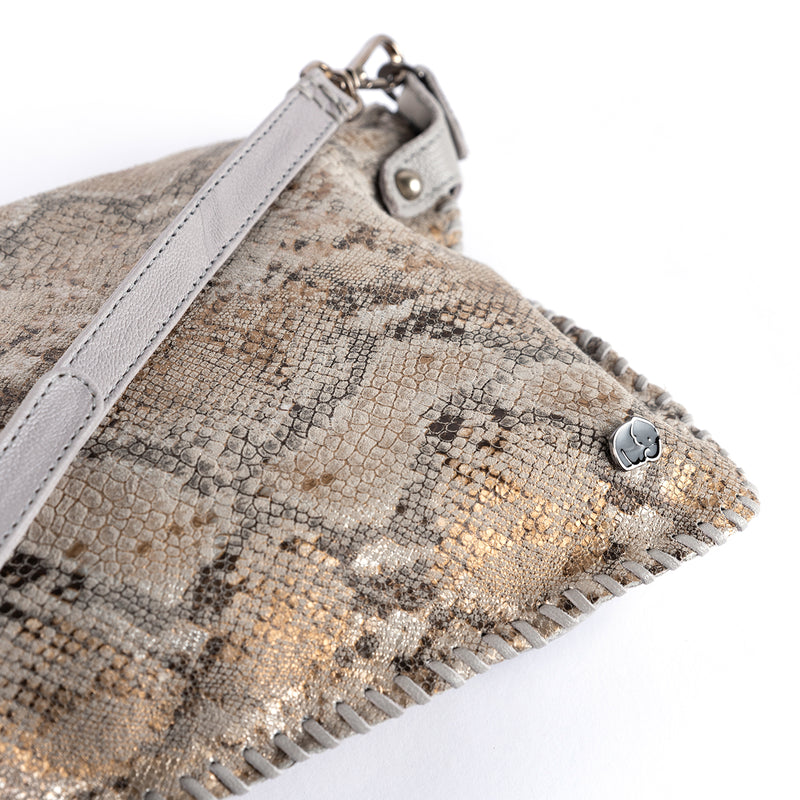 Rantu : Ladies Leather Crossbody Handbag in Opal Rockafella & Quarry Cayak