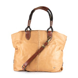 Refiloe : Ladies Leather Shopper & Crossbody Handbag in Tan Vintage