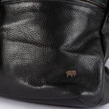 Zinande : Leather Backpack in Black Delta